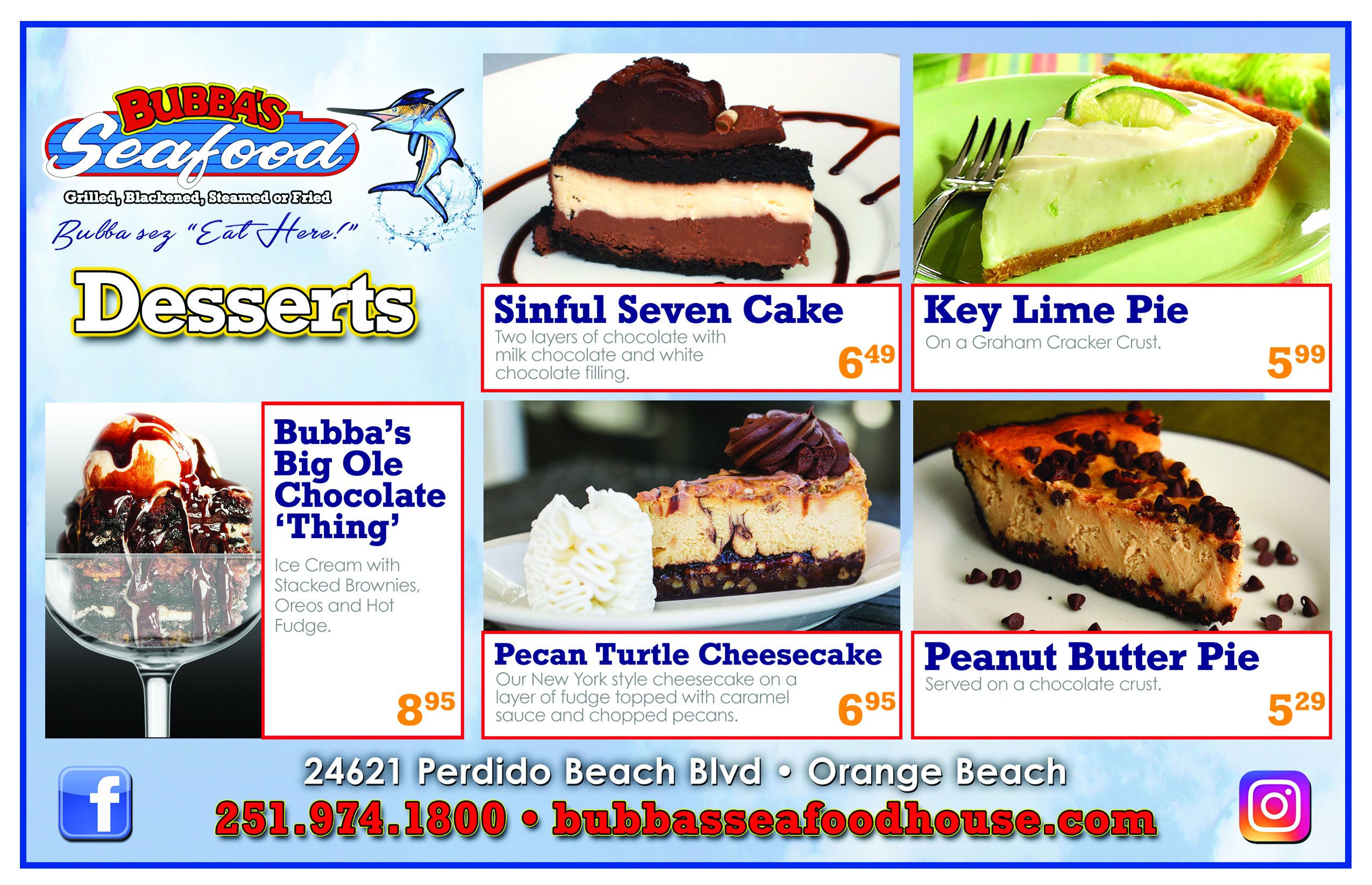 Dessert Menu